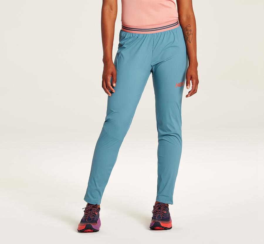 Calça Hoka One One Feminino Azuis - Wind - 652-MEZCAQ